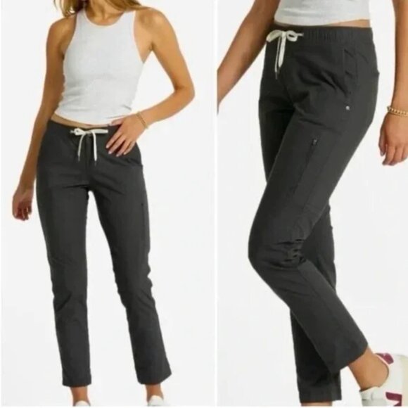 Vuori Pants - Vuori Women Charcoal Gray Ripstop Drawstring Pants Size Medium